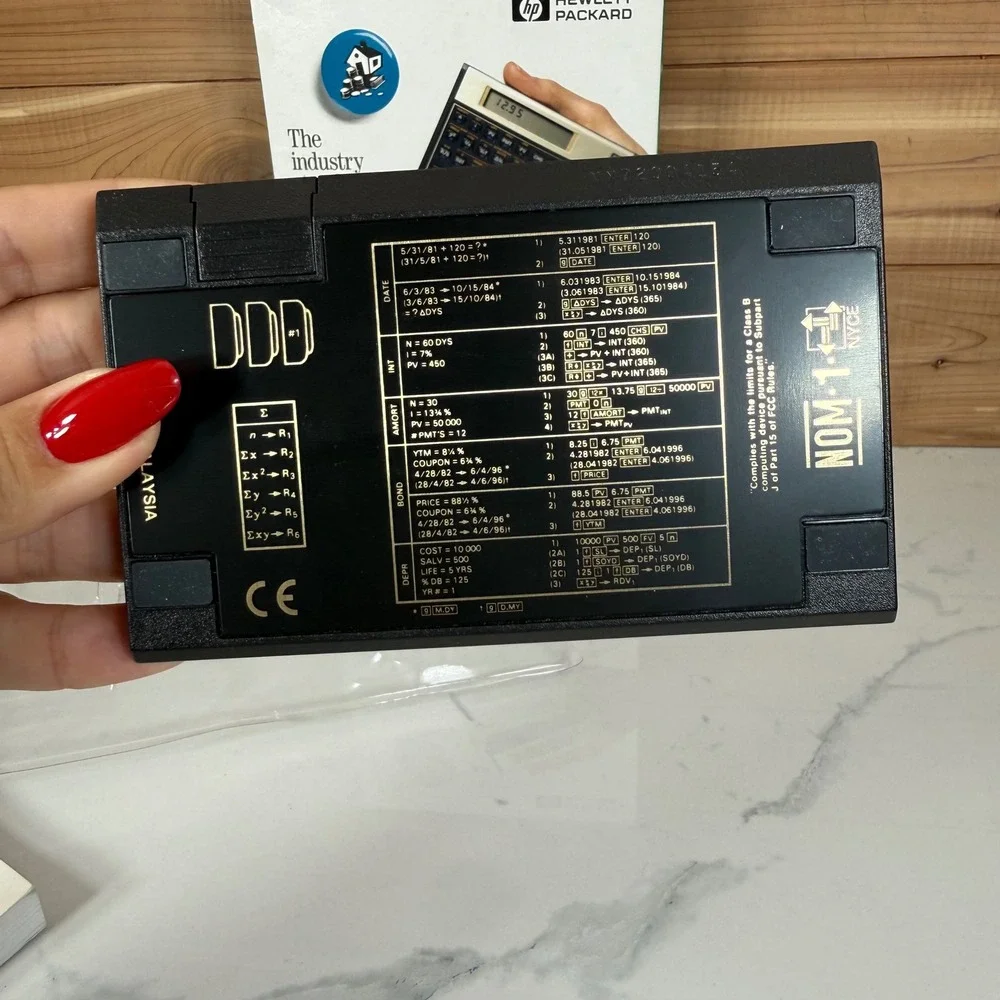 Vintage 1995 HP 12C RPN Financial Calculator with Box and Manuals Gold Black